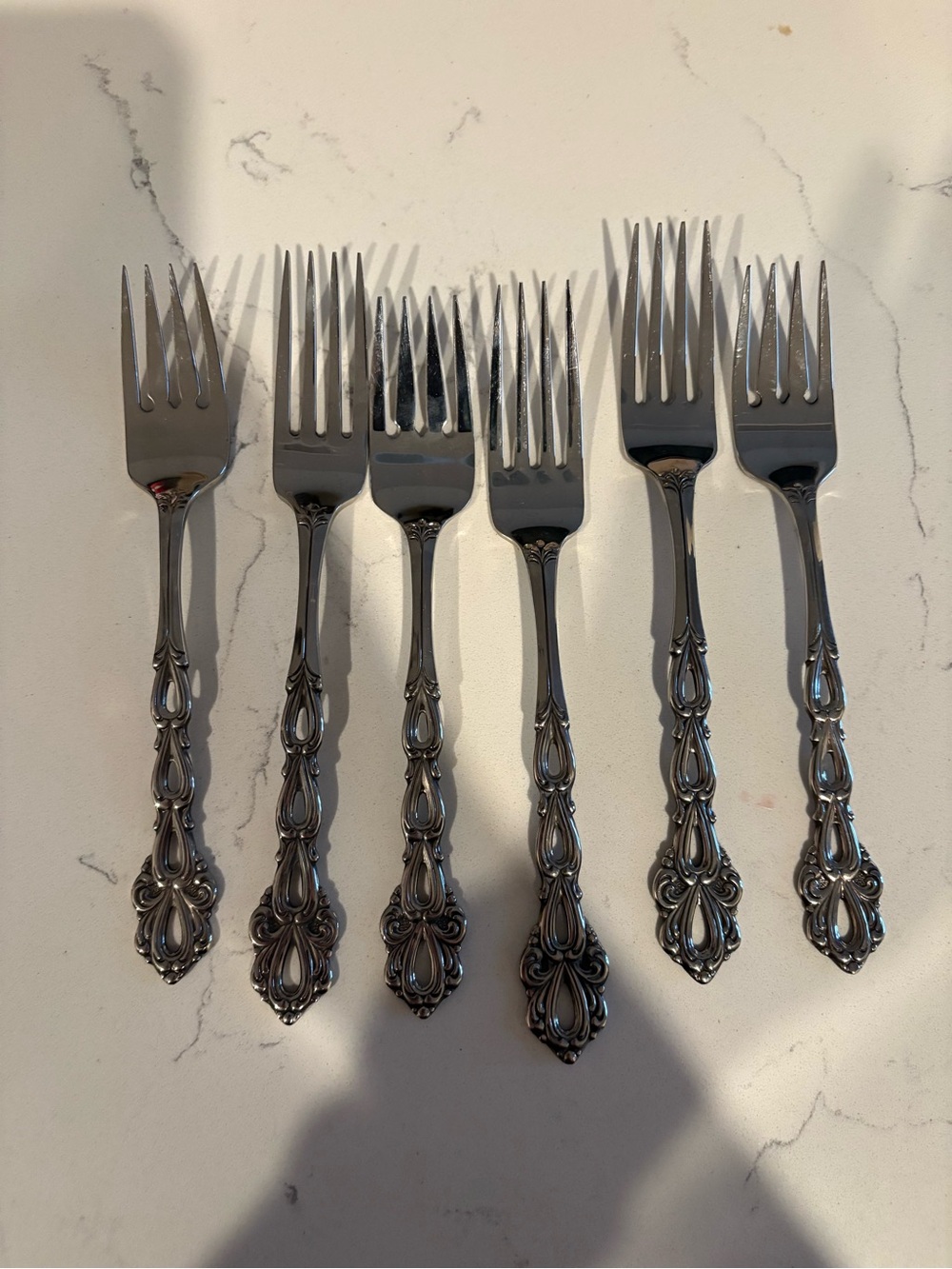 Oneida Michaelangelo serving forks stainless Steel set of 6